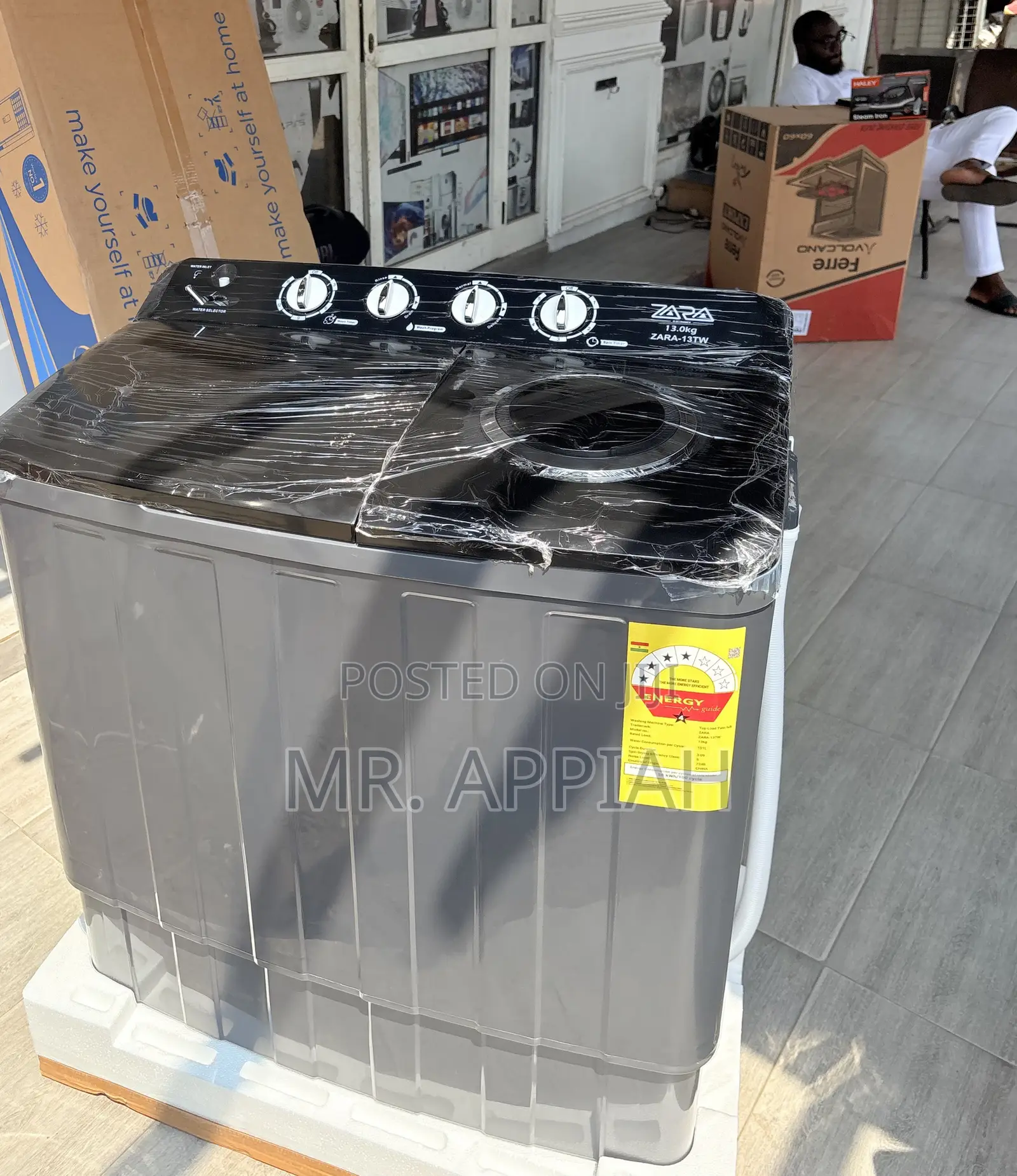 Zara 13kg Twin Tub Washing Machine(Black)Semi-Automatic 