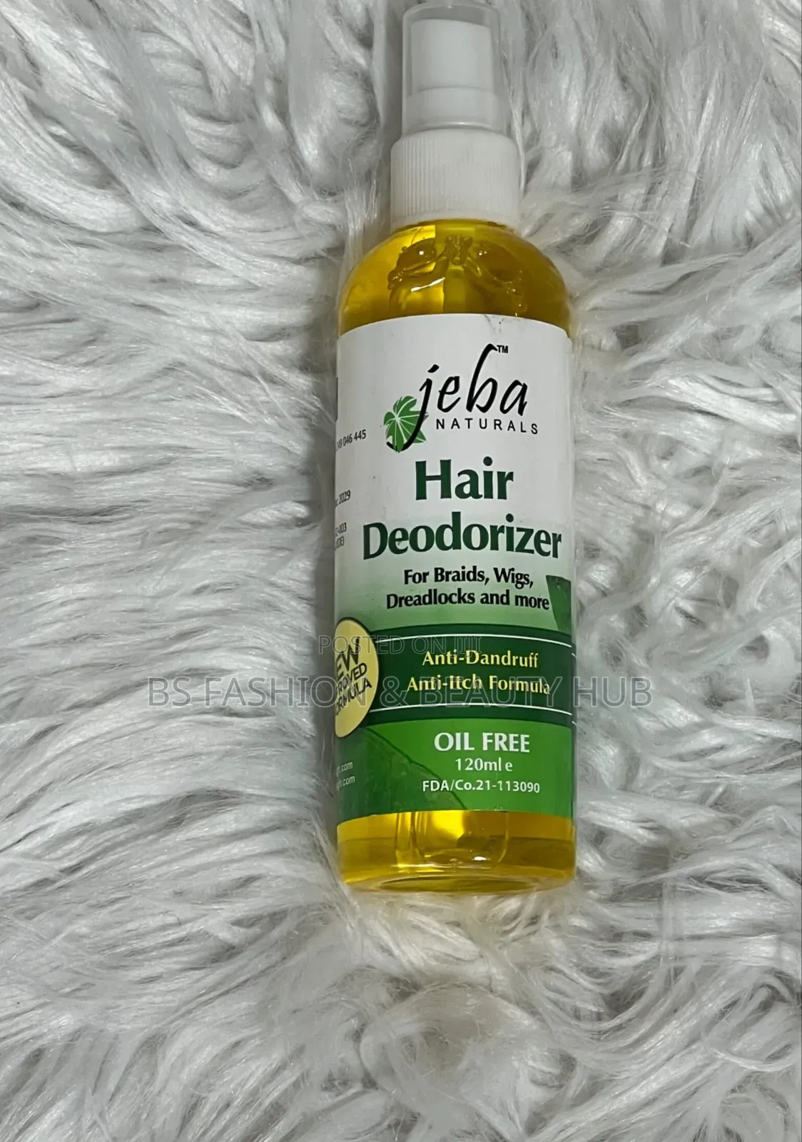 Jeba Naturals Hair Deodorizer – Anti-Dandruff, Anti-Itch (Oil-Free)