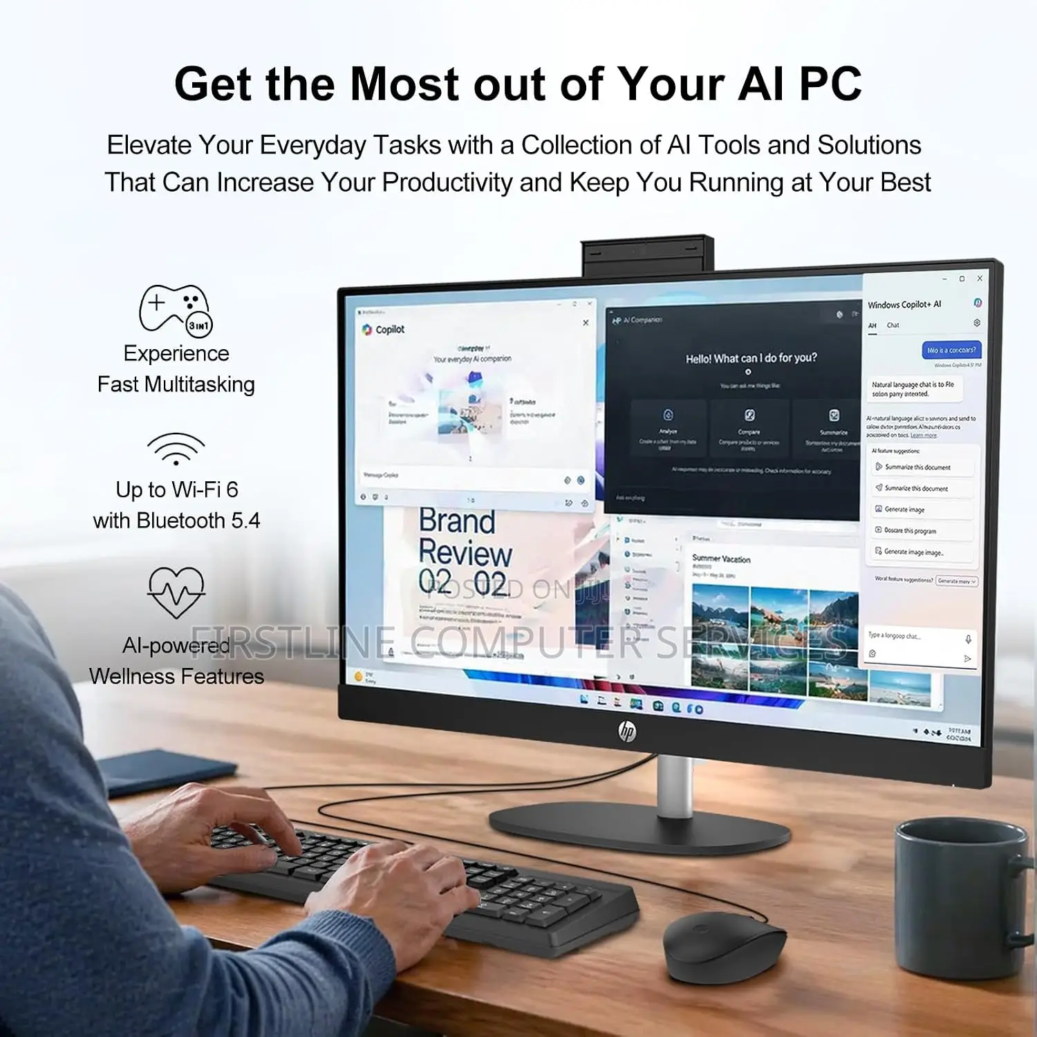 New Desktop Computer HP AiO 24 8GB Intel Core Ultra 5 SSD 512GB