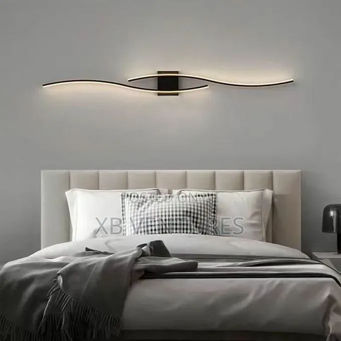 LED Wave Bedside Wall Lamp, Corridor Wall Lamp - 3-Color Dimmable