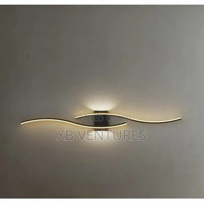 LED Wave Bedside Wall Lamp, Corridor Wall Lamp - 3-Color Dimmable
