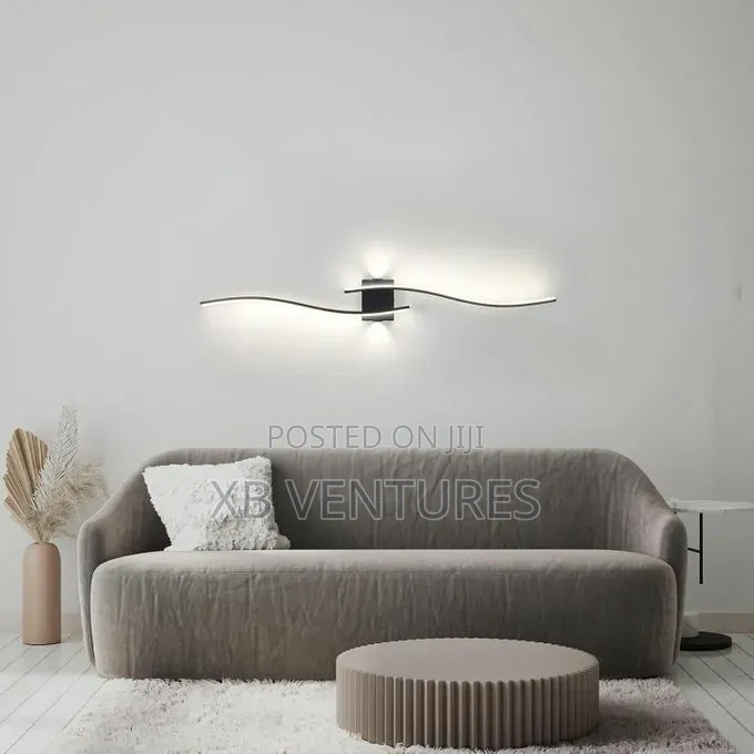 LED Wave Bedside Wall Lamp, Corridor Wall Lamp - 3-Color Dimmable