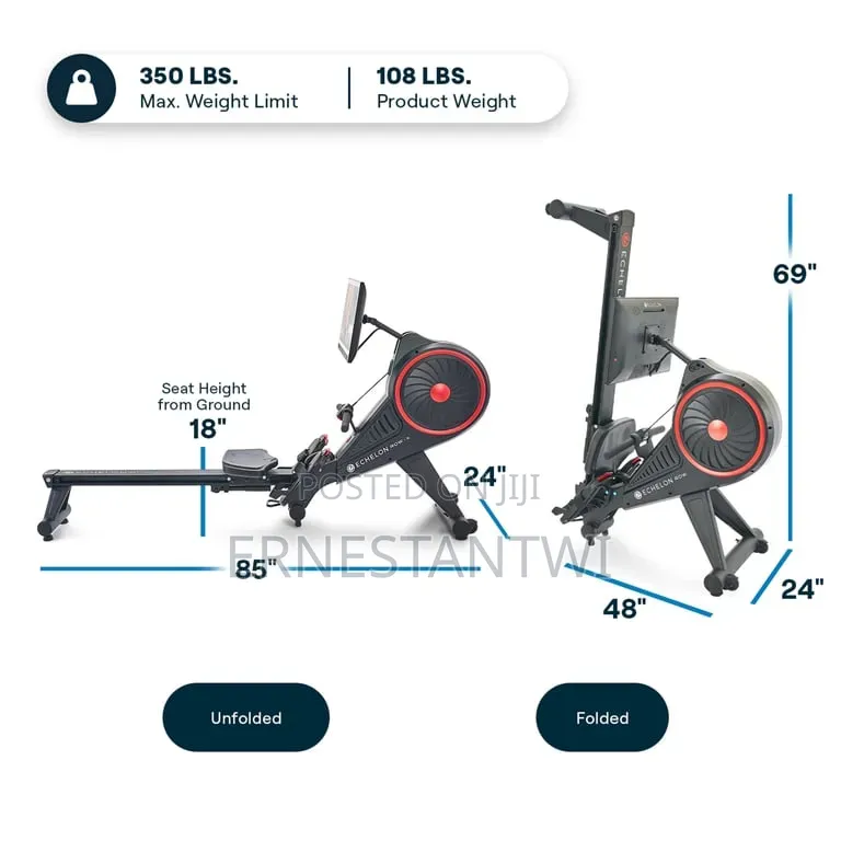 22" Touch Screen Rowing Machine From Echelon, UK