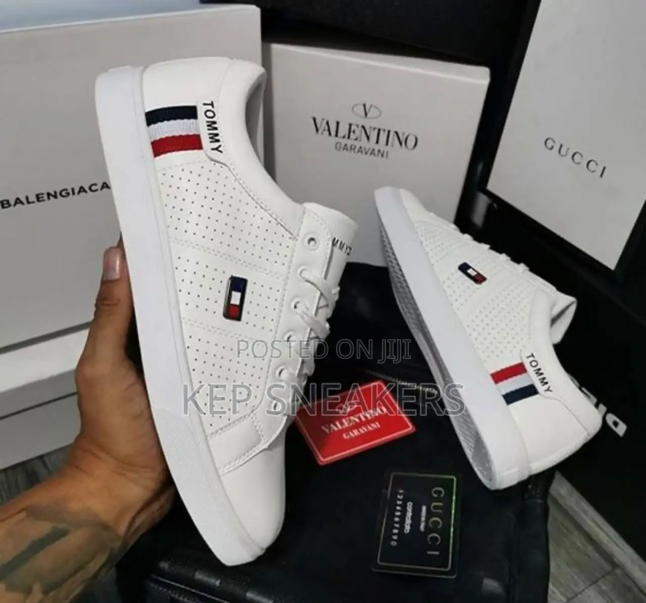 D Tommy Hilfiger Low White Perforated Casual
