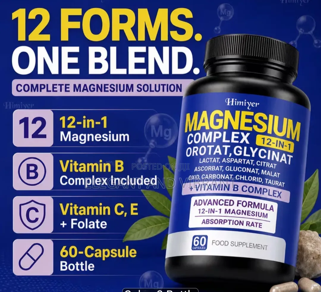 Himiyer 12 in 1 Magnesium Complex, 60 Caps With B Complex