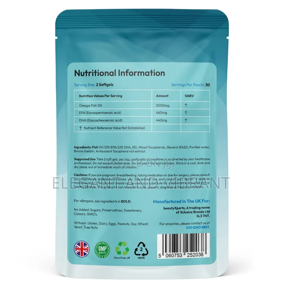 Omega 3 Fish Oil 2000mg - High Strength DHA EPA,Heart Brain Vision