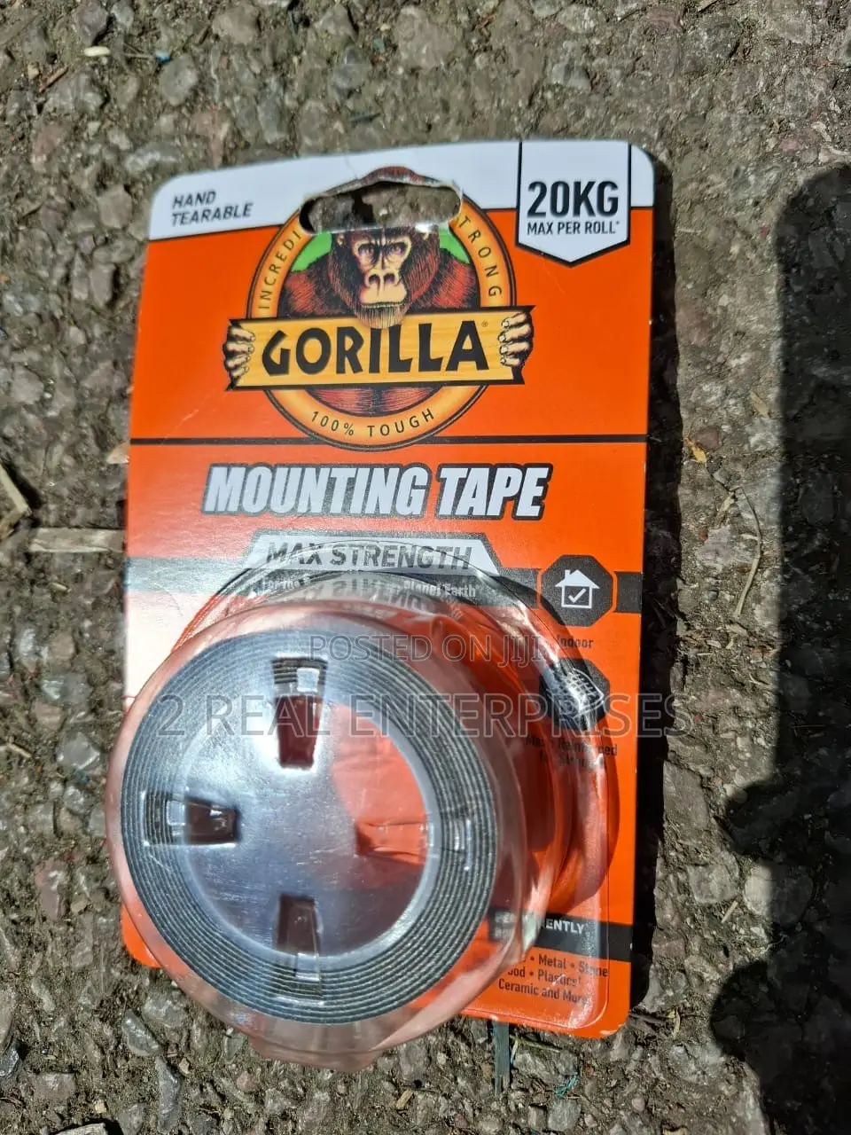 Gorilla Max Strength Mounting Tape Heavy-Duty, Double-Sided Tape 1.5m