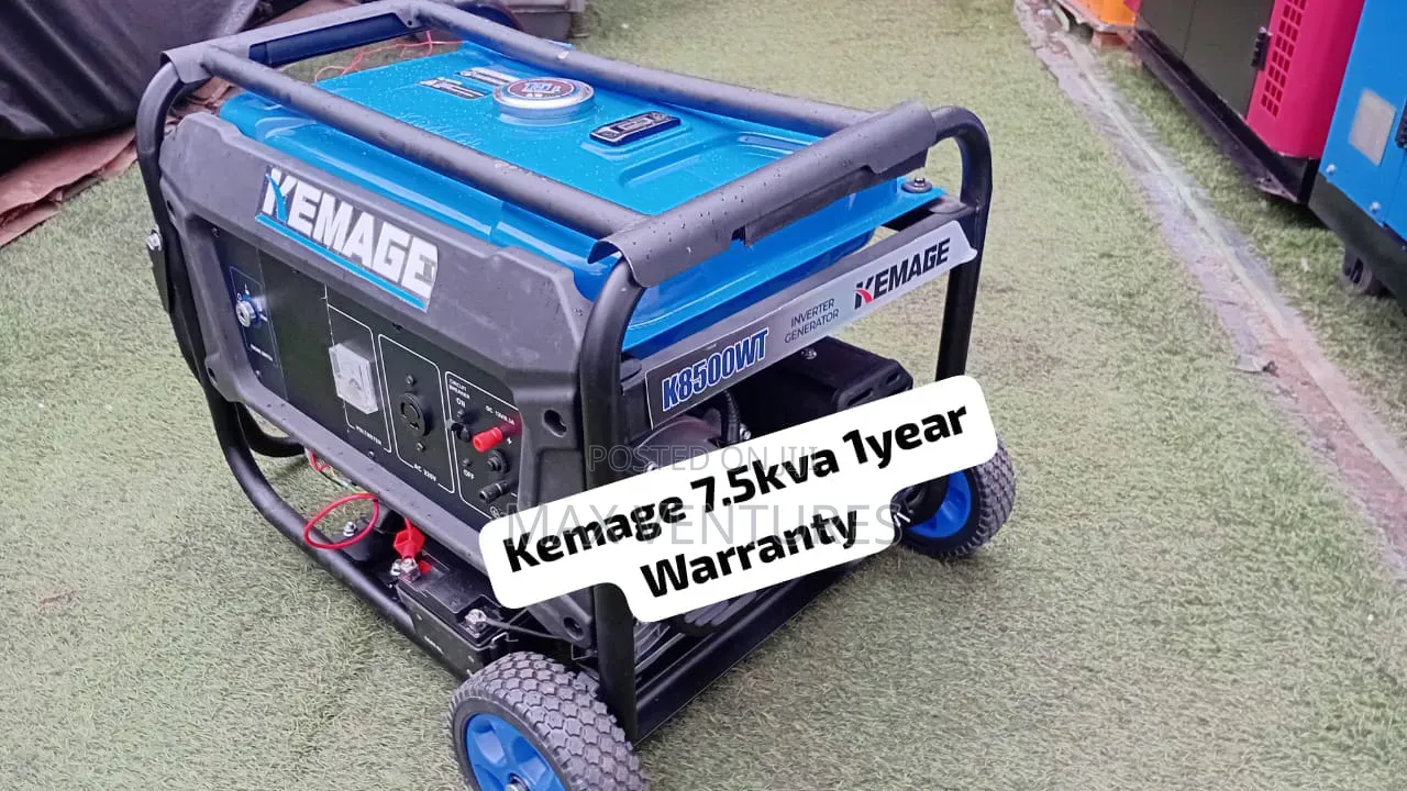 KEMAGE 7.5KVA Heavy Duty Petrol Generator Available 7.5kva