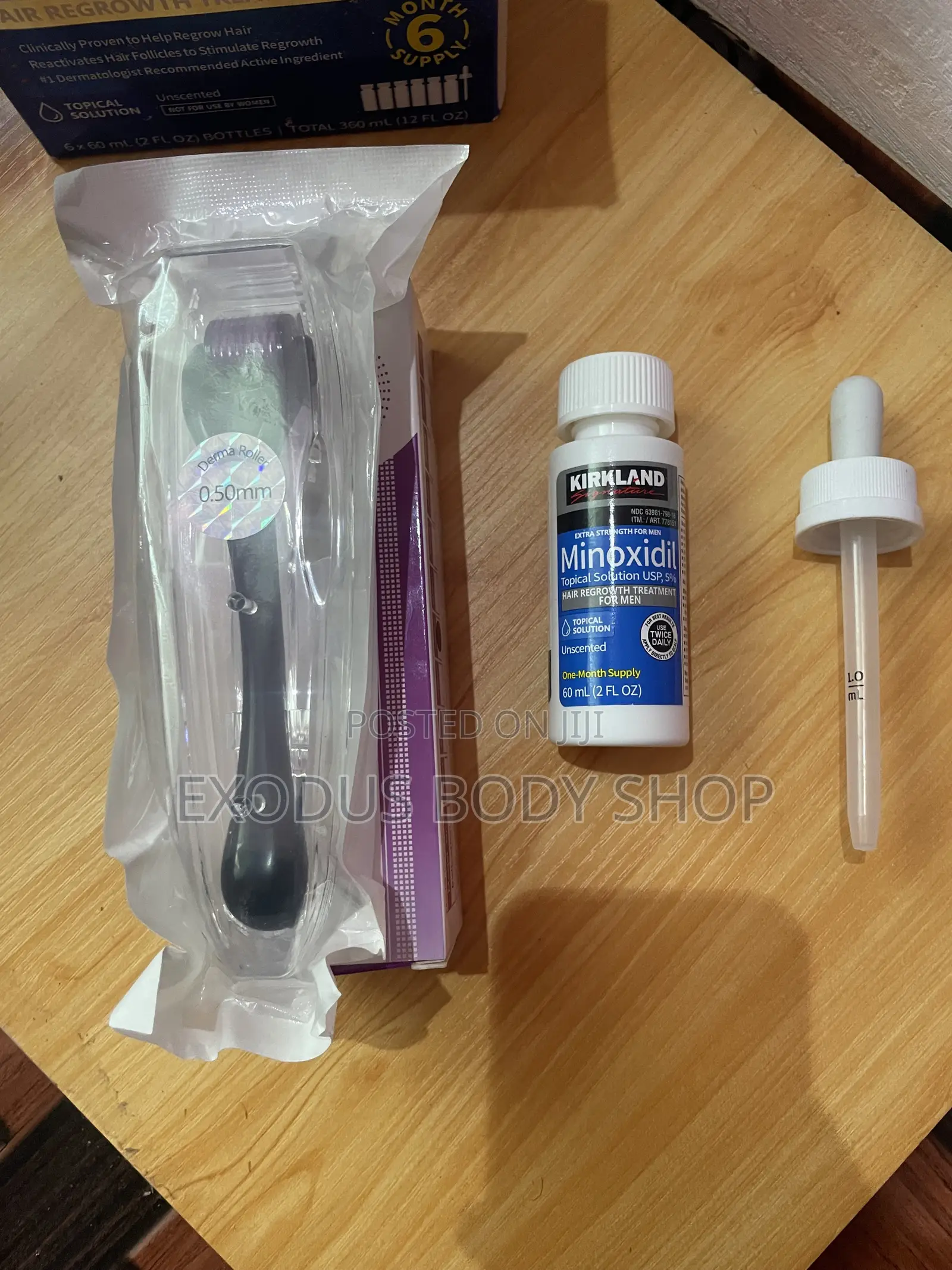 Kirkland Minoxidil, Derma Roller Biotin Hair Growth Kit