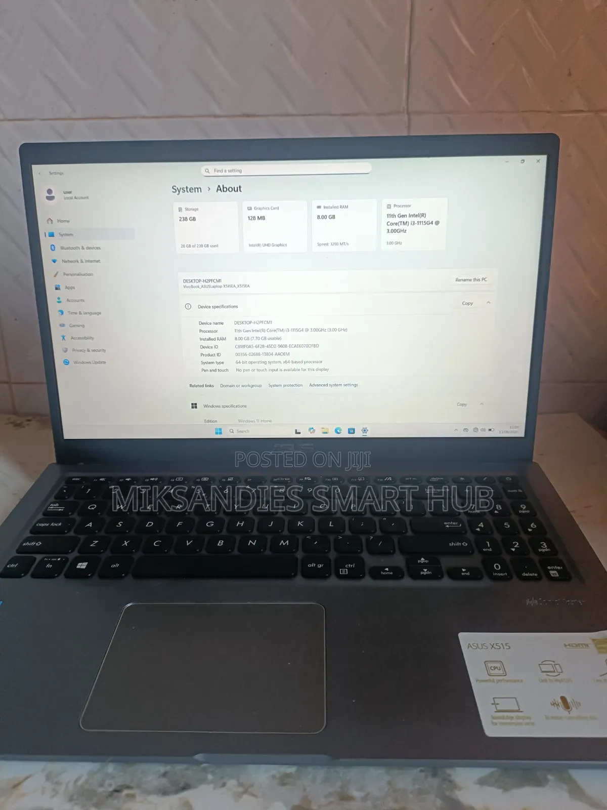 Laptop Asus 8GB Intel Core i3 SSD 256GB