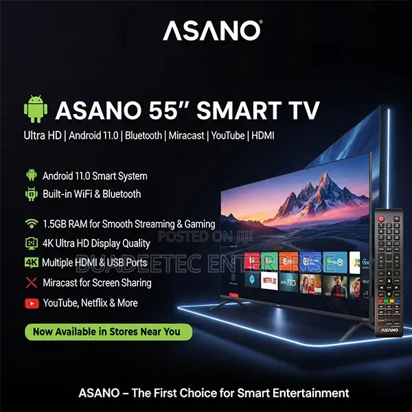 ASANO 55” Smart Android TV ( Ultra HD)