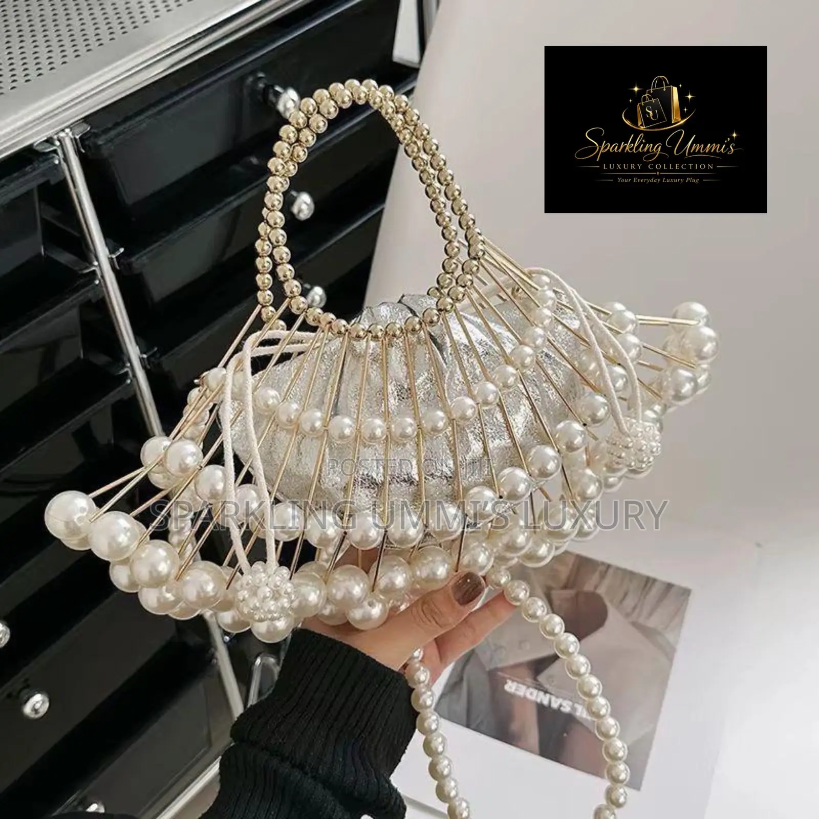 Luxurious Pearl Clutch Bag