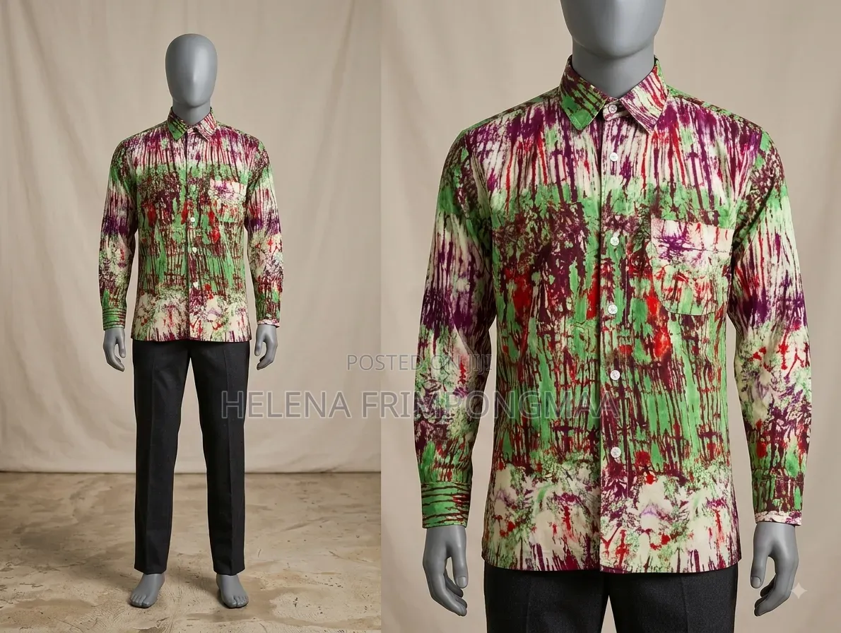 Men African Print Long Sleeve Shirt