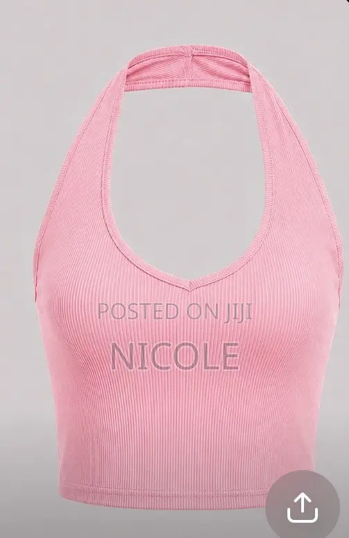 Light Pink Halter Neck Top
