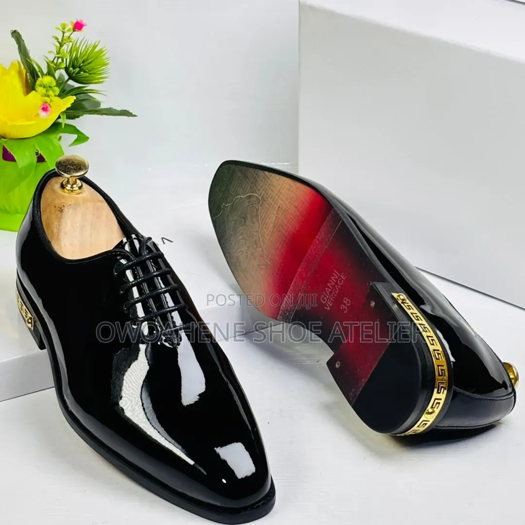 Versace Executive Patent Leather Oxford Shoes