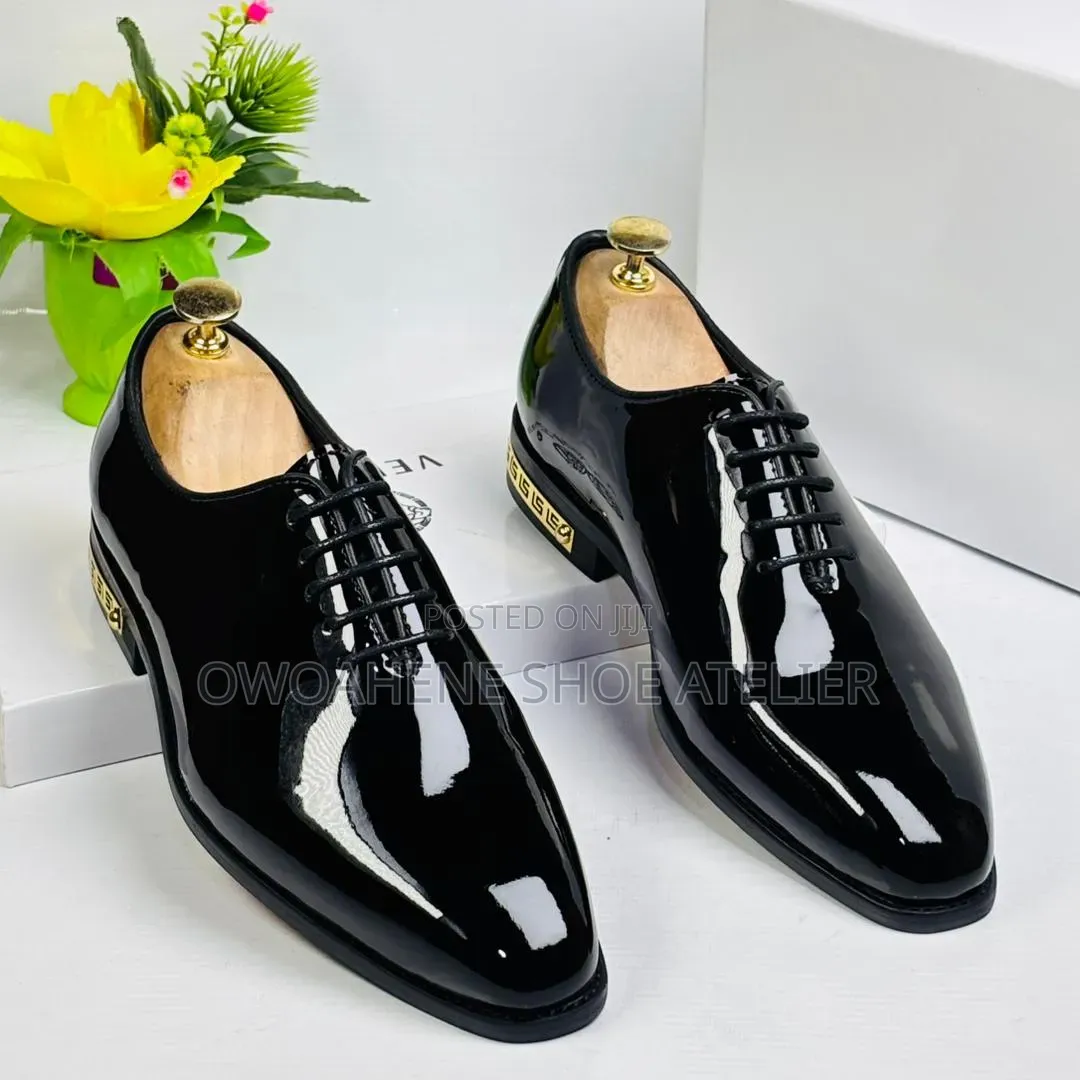 Versace Executive Patent Leather Oxford Shoes