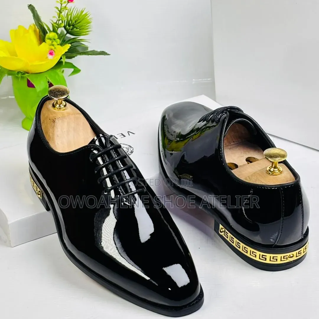 Versace Executive Patent Leather Oxford Shoes