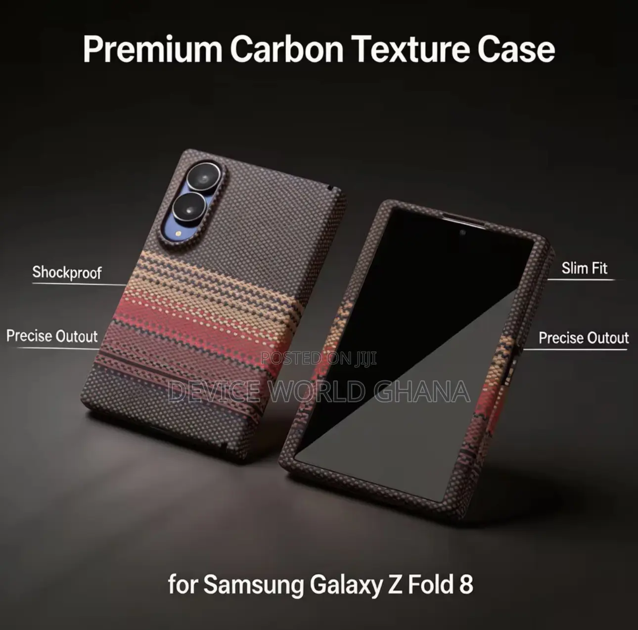 Kelvia Carbon Full Protection Case for Samsung Z Fold 8 and 8 Ultra