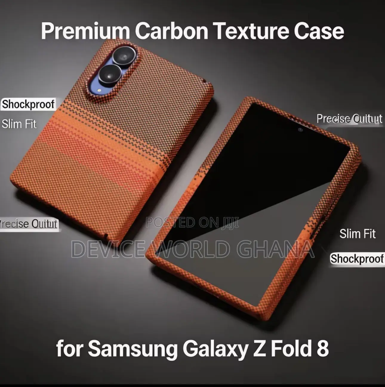 Kelvia Carbon Full Protection Case for Samsung Z Fold 8 and 8 Ultra