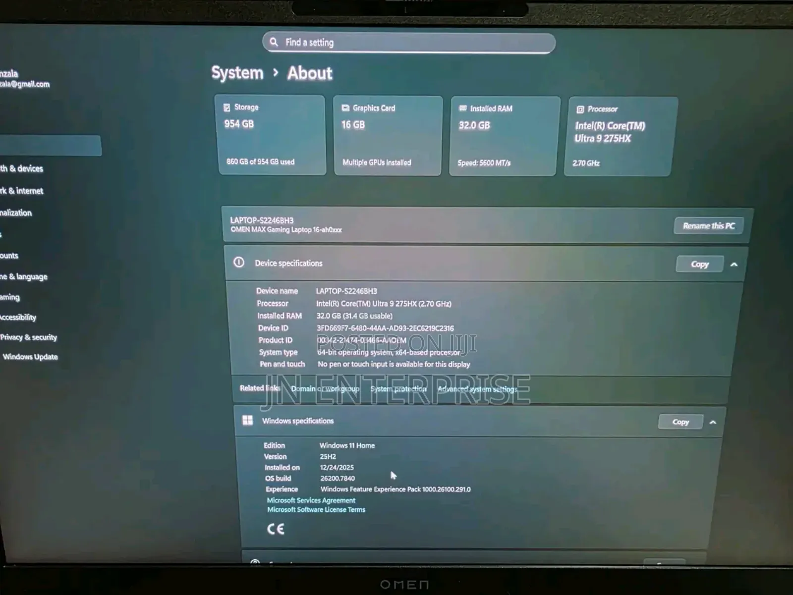 New Laptop HP Omen Max 16 32GB Intel Core Ultra 9 SSD 1T