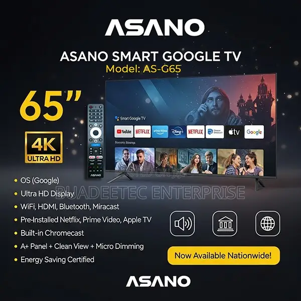 Asano 65” Smart Google TV, Ultra Hd (As-G65)