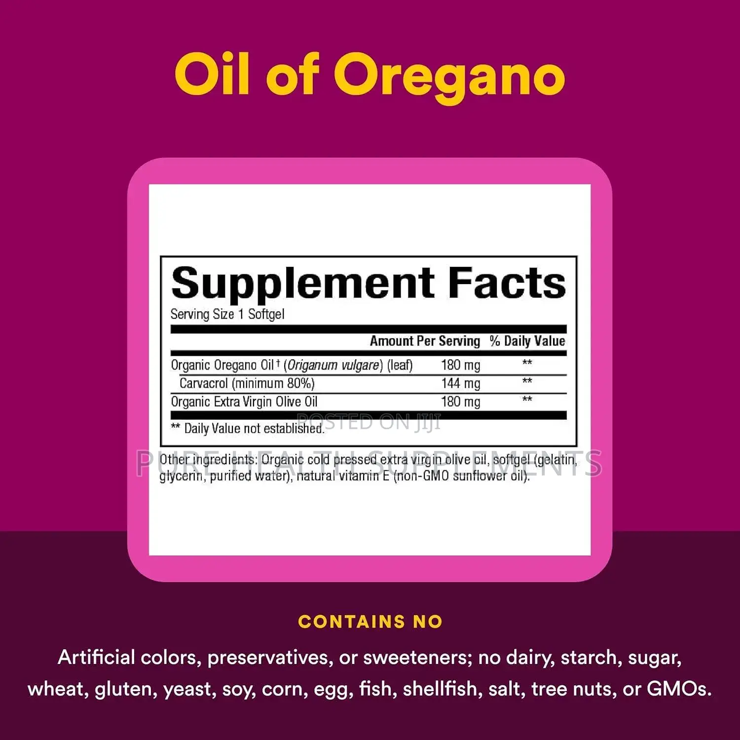H Pylori Clear Out! Oregano Oil, 180mg, 60 Softgels