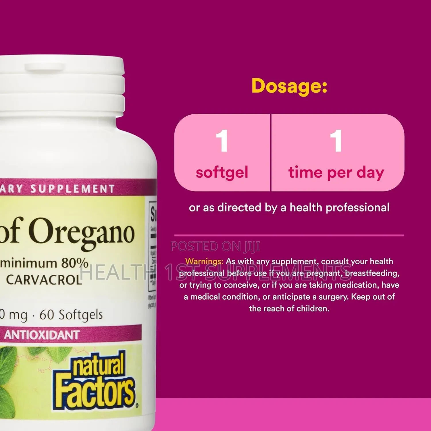 H Pylori Clear Out! Oregano Oil, 180mg, 60 Softgels