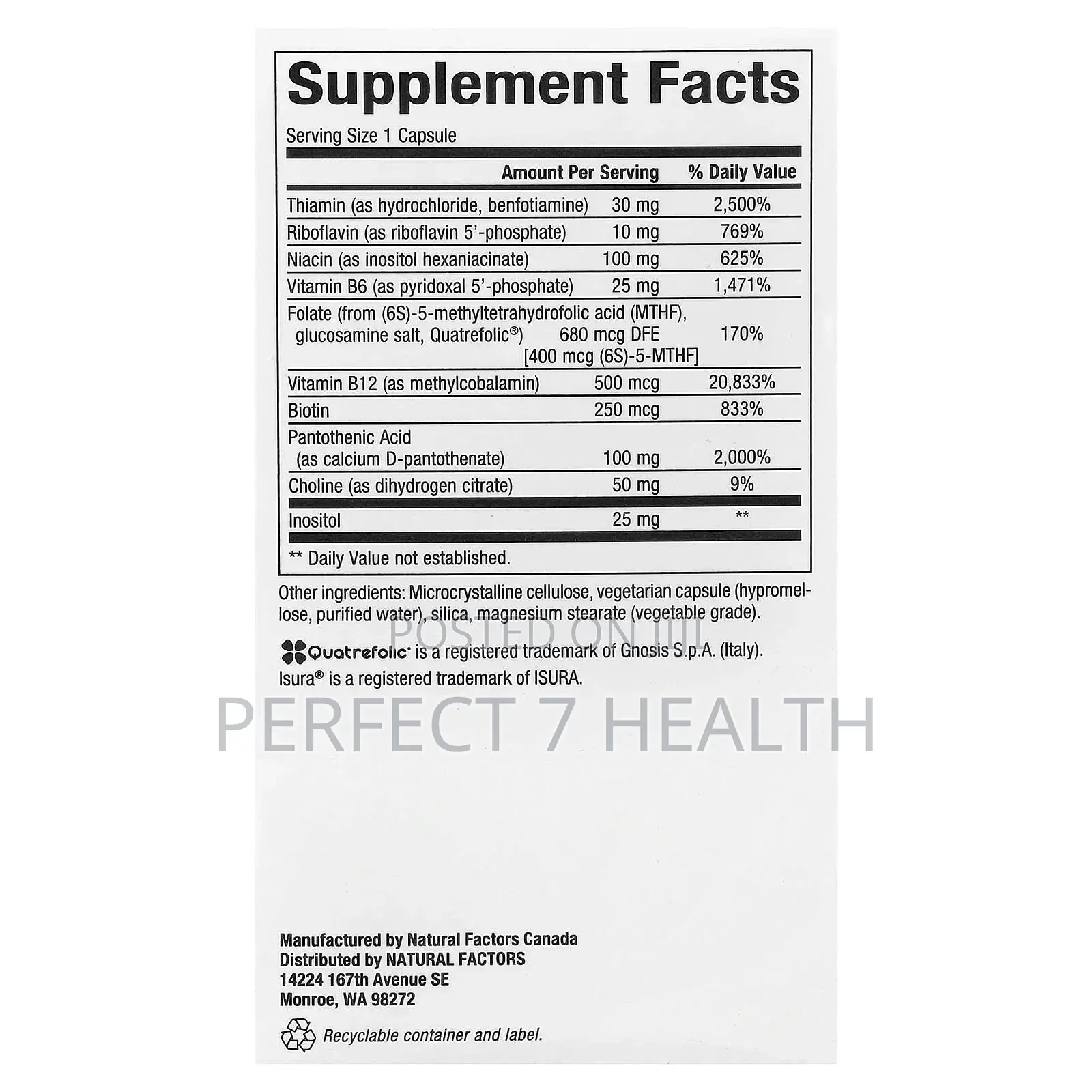 Natural Factors, BioCoenzymated, Active B Complex, 60 Vegetarian Caps