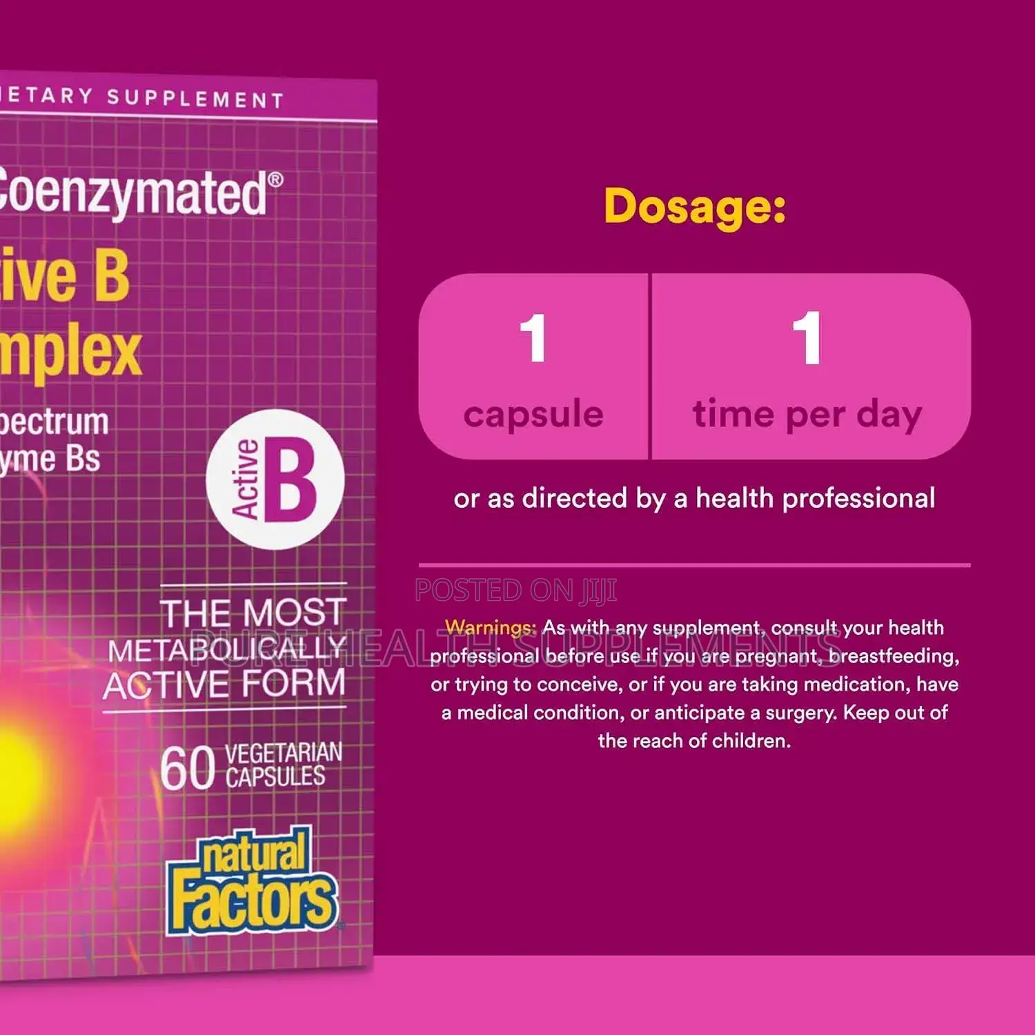 Natural Factors, BioCoenzymated, Active B Complex, 60 Vegetarian Caps