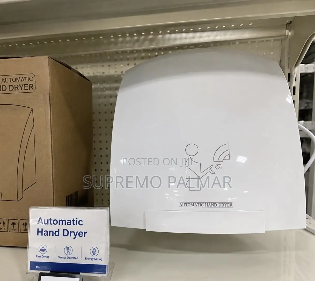 Automatic Hand Dryer, Sensor Operated, 1200W - White