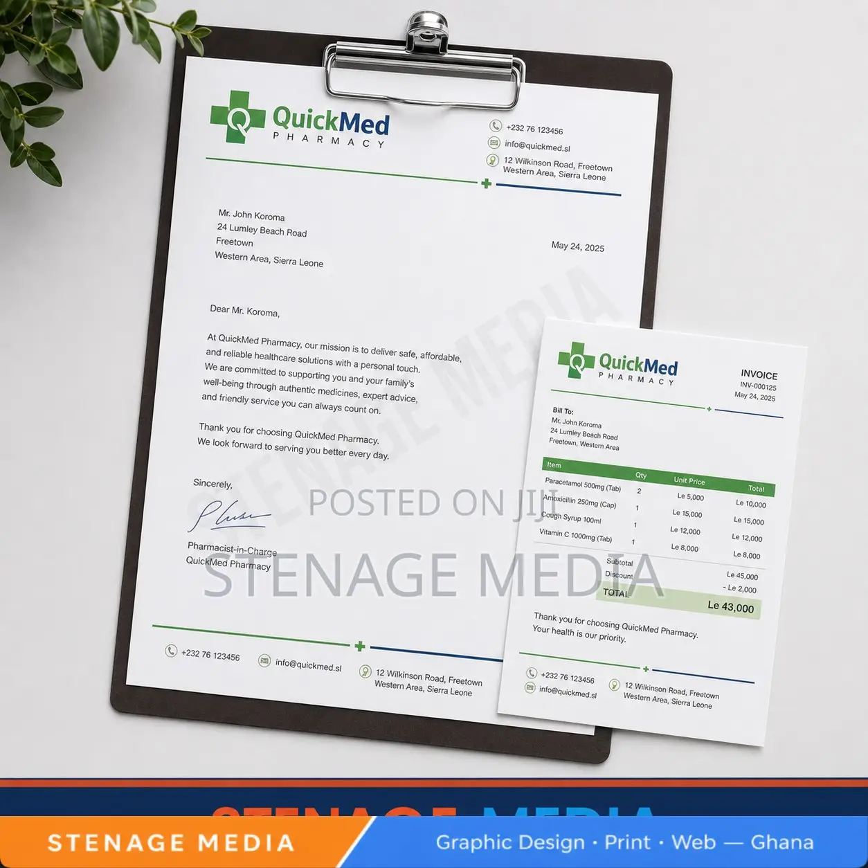 Letterhead, Invoice Receipt Design | Company Stationery