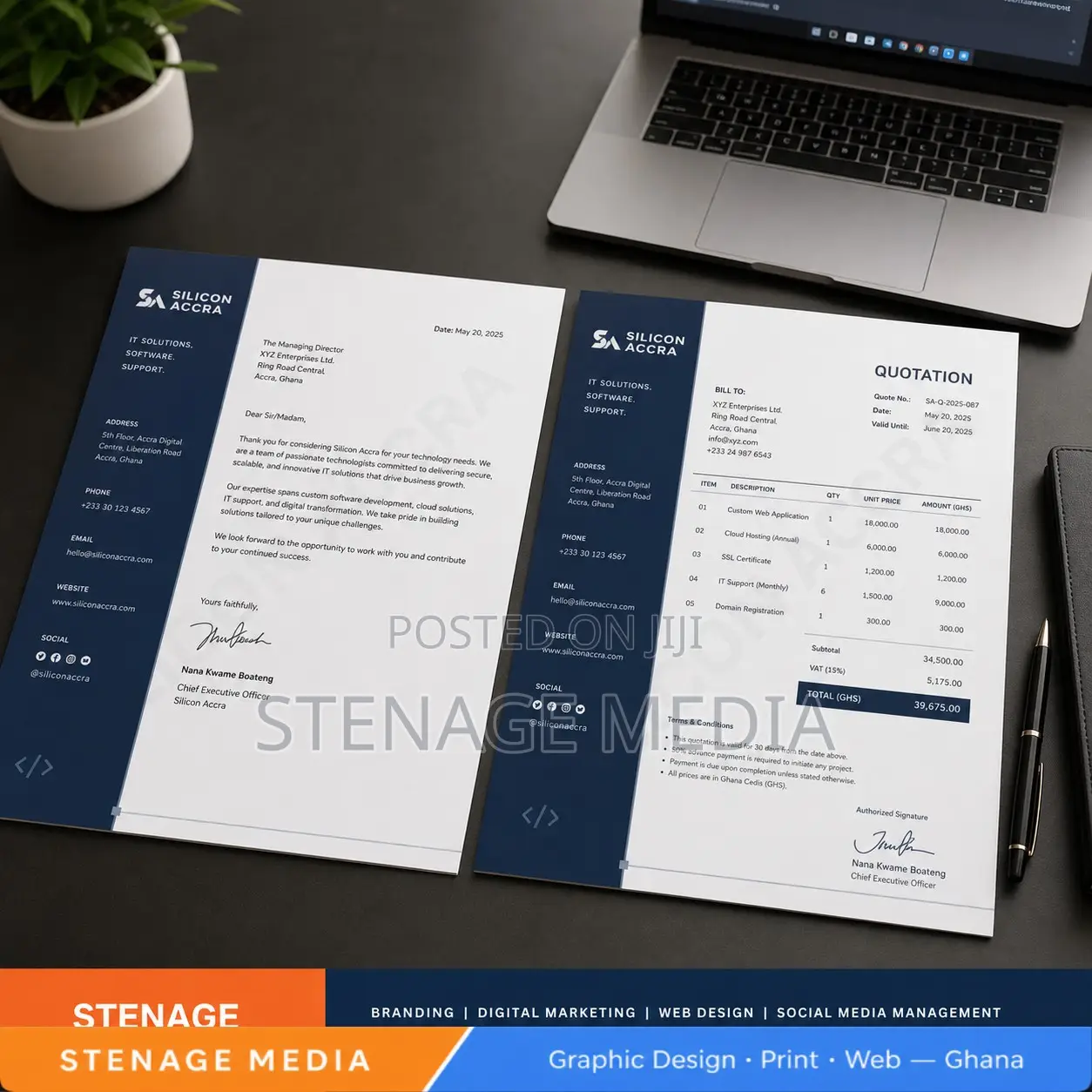 Letterhead, Invoice Receipt Design | Company Stationery