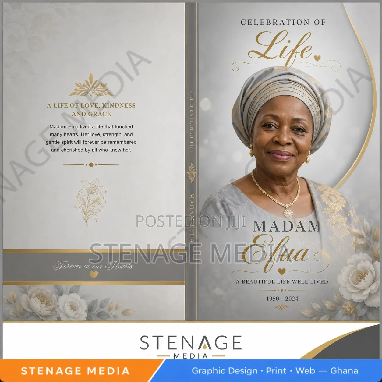 Funeral Poster, Brochure Tribute Design in Ghana