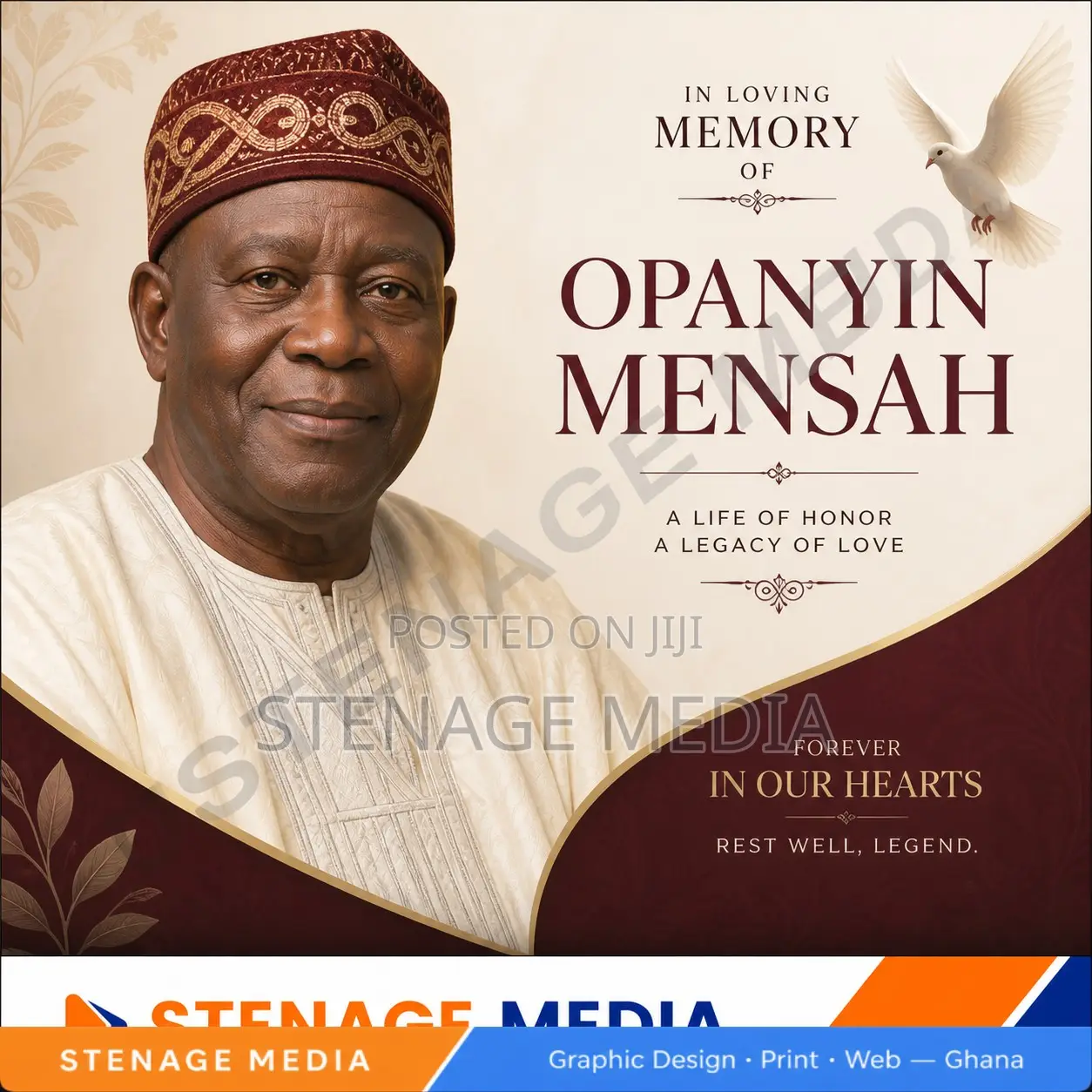 Funeral Poster, Brochure Tribute Design in Ghana