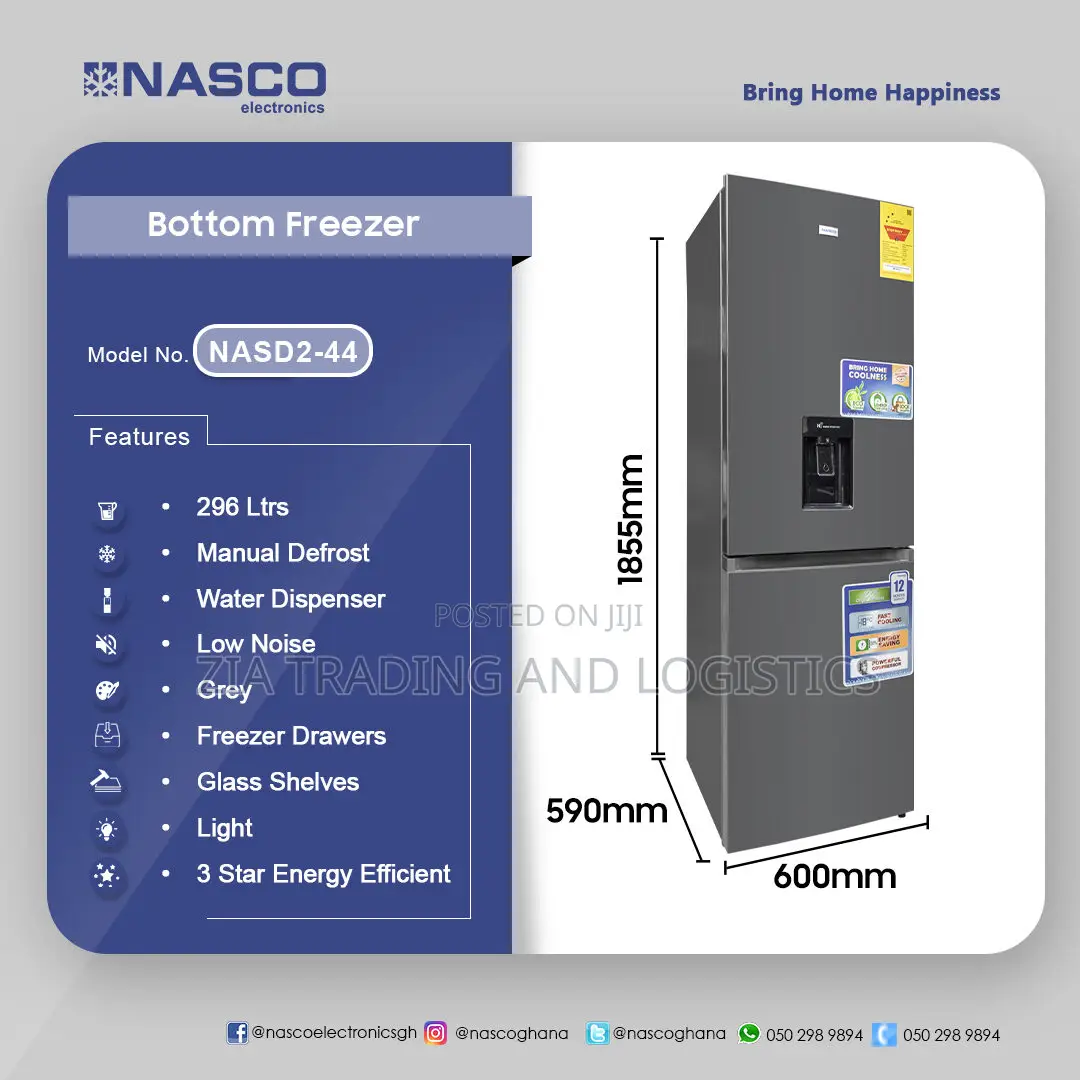 Clasic Nasco 287Ltrs Bottom Freezer Refrigerator-[Nasd2-44]
