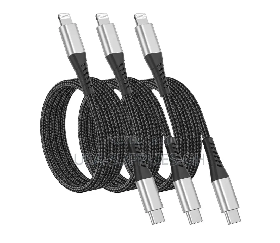 Apple Mfi Certified USB-C to Lightning Braided Cable 3ft - From USA