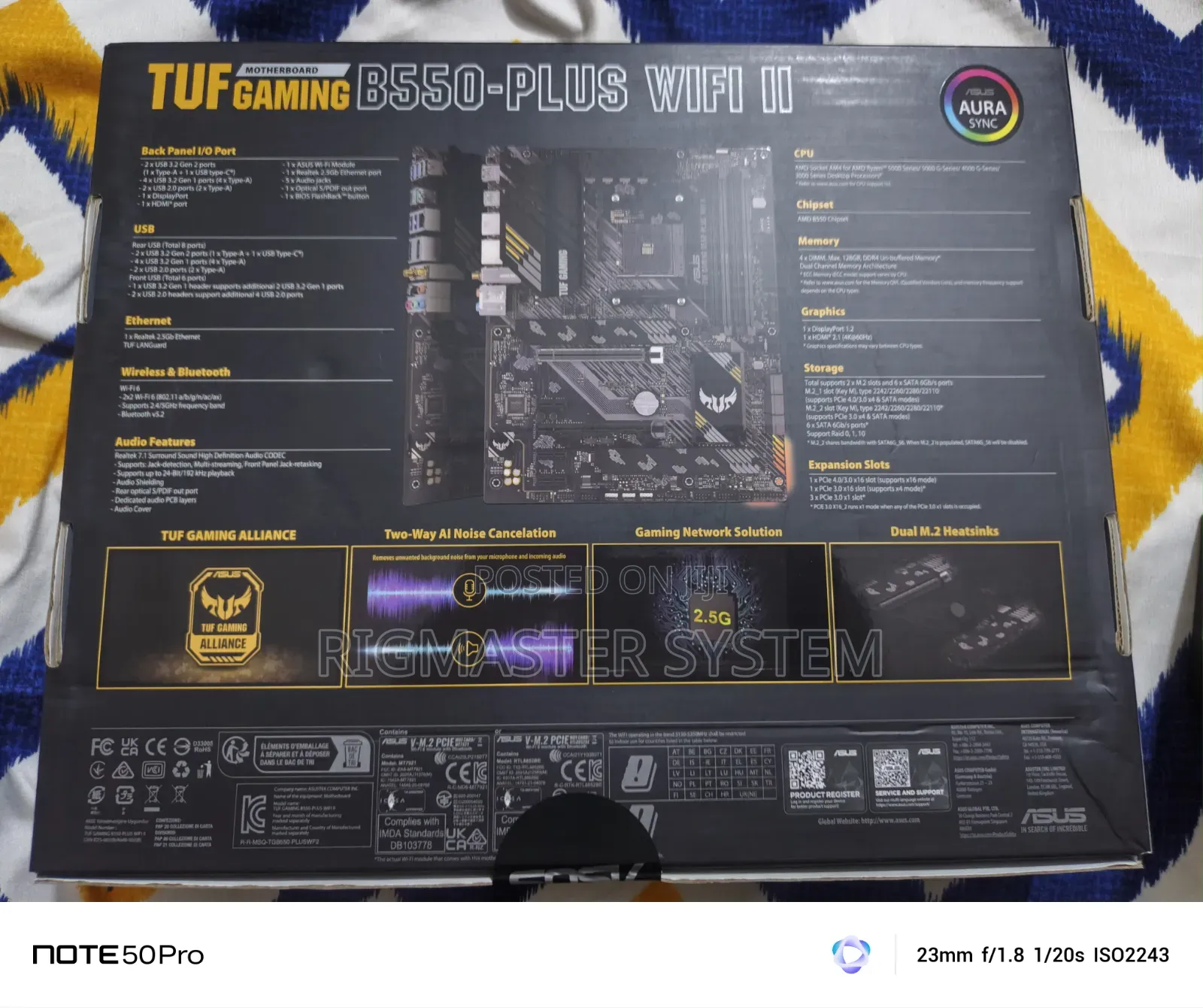 ASUS TUF B550 Wi-Fi Motherboard / Ryzen 5 AMD Processor