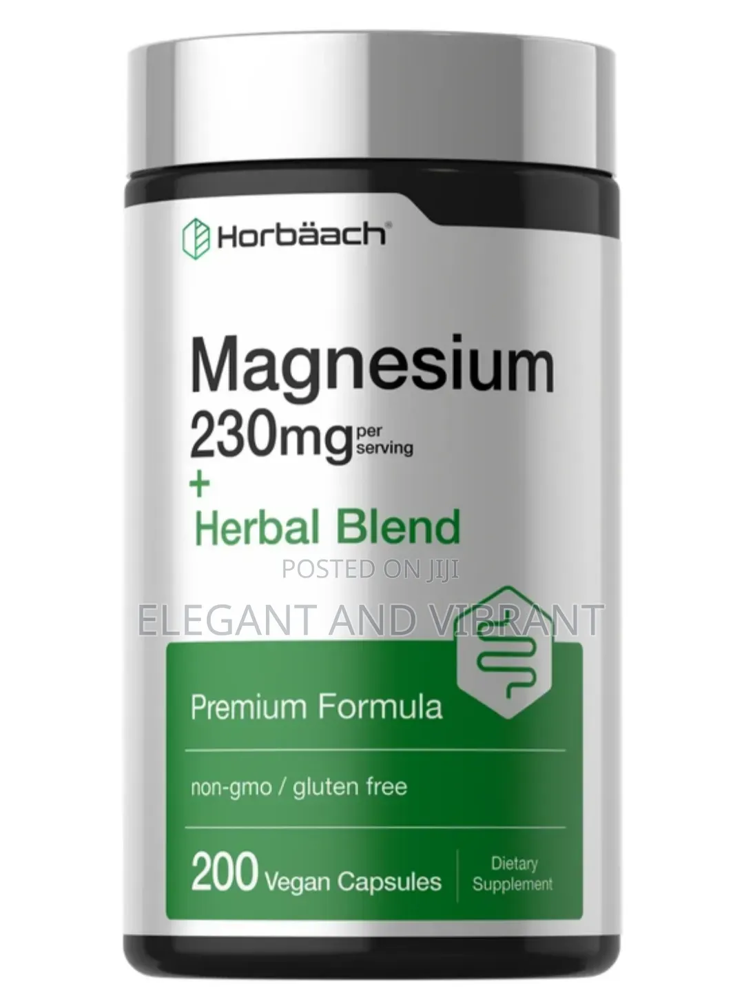 Magnesium 230mg With Aloe, Slippery Elm,Marshmallow,Amla Etc,200Caps