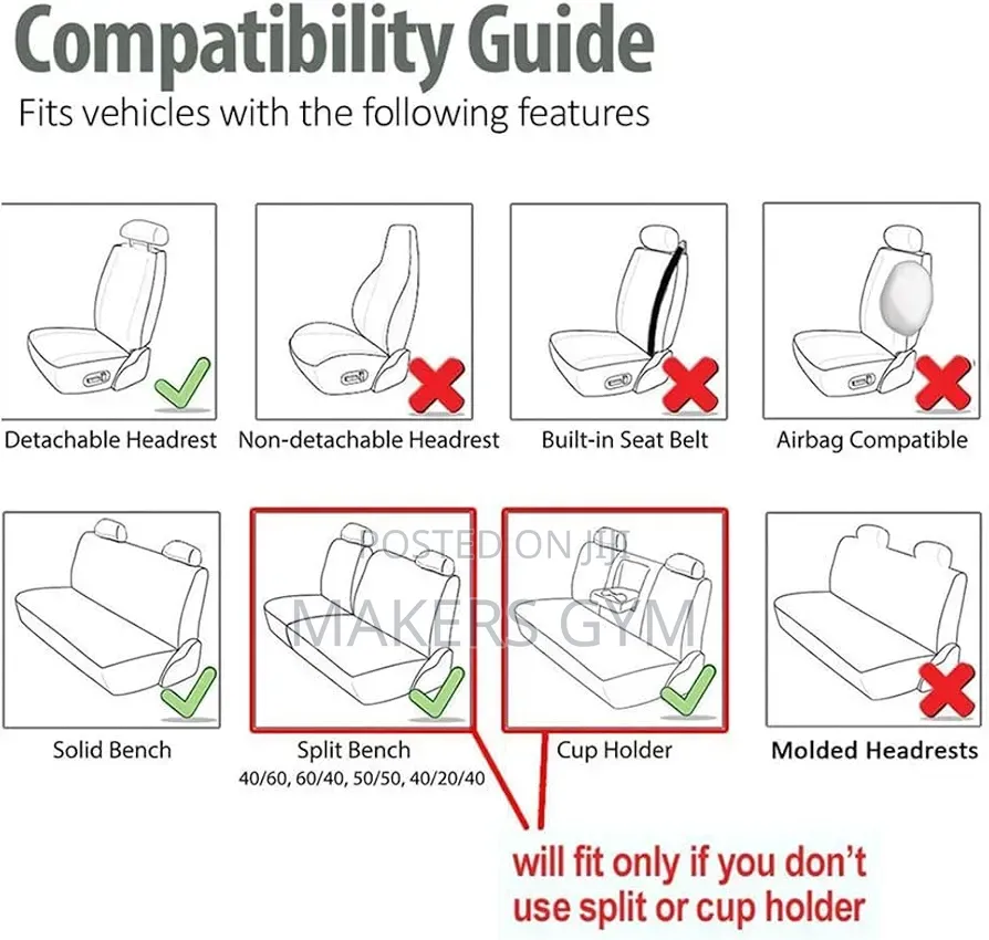 Car Seat Covers (9 PCs Universal) Blue Black