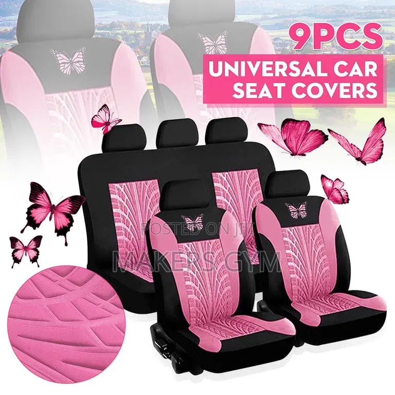 Car Seat Covers (Black and Pink) Universal