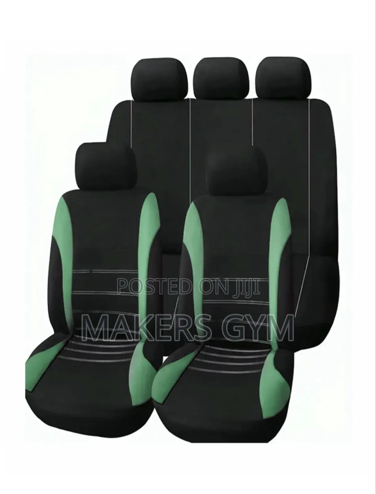 Car Seat Cover (9 Pcs) Black and Green