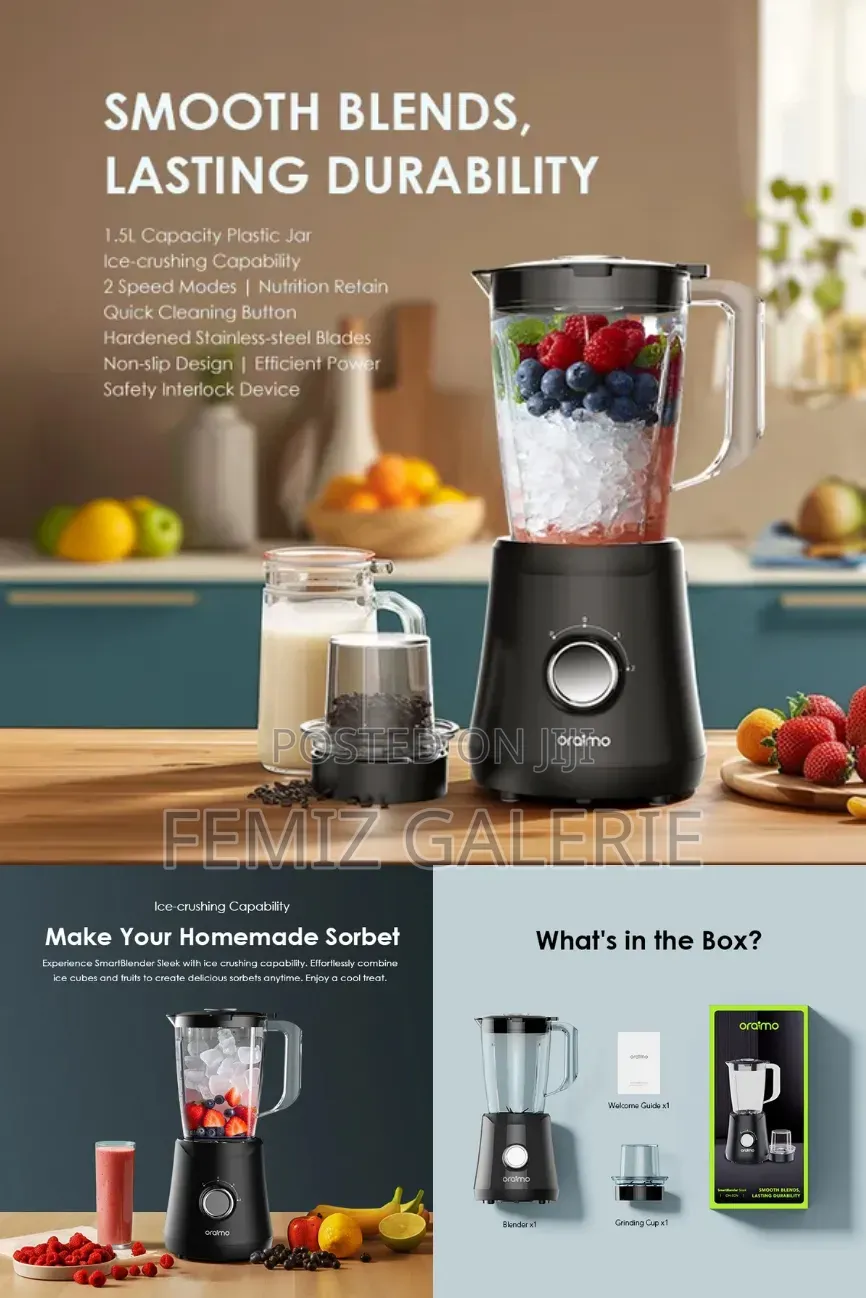 Oraimo Smartblender Sleek 1.5l 2 Speeds Blender