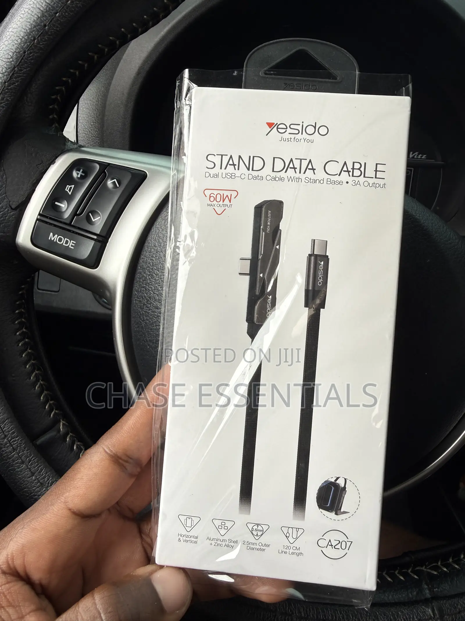 60W Type C to Type C Stand Data Cable | Folding Phone Cable Stand