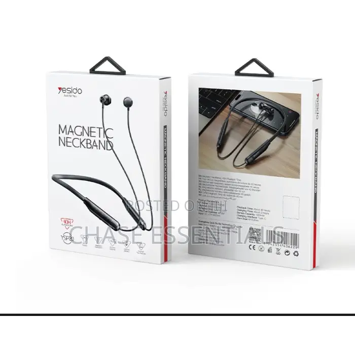 Yesido Magnetic Neckband Wireless Earphones, 40 Hours Playback