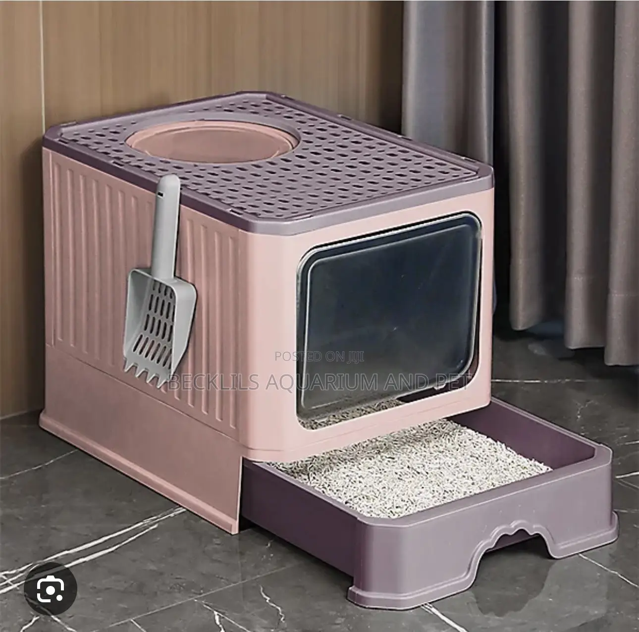 Pink Cat Litter Box With Lid