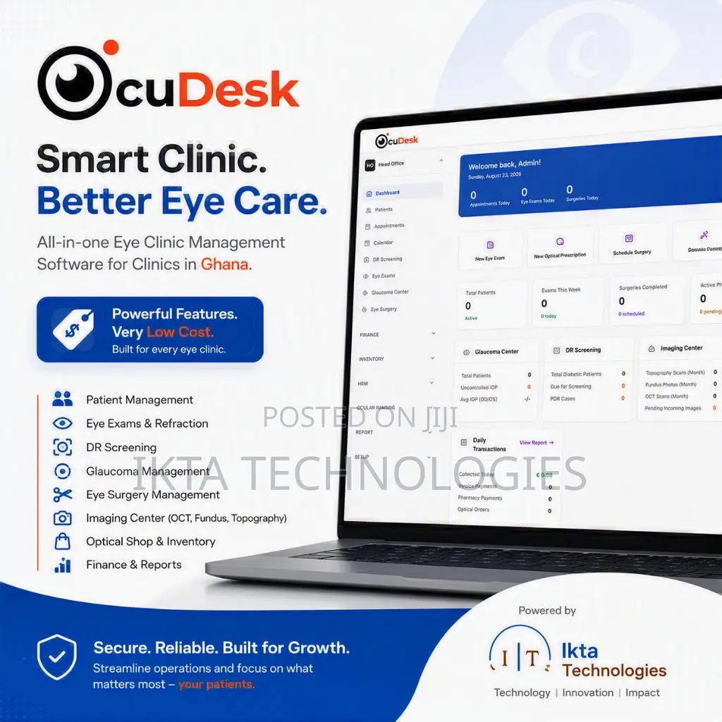 OcuDesk Eye Clinic Management App | Patients, Appointments Eye Exams