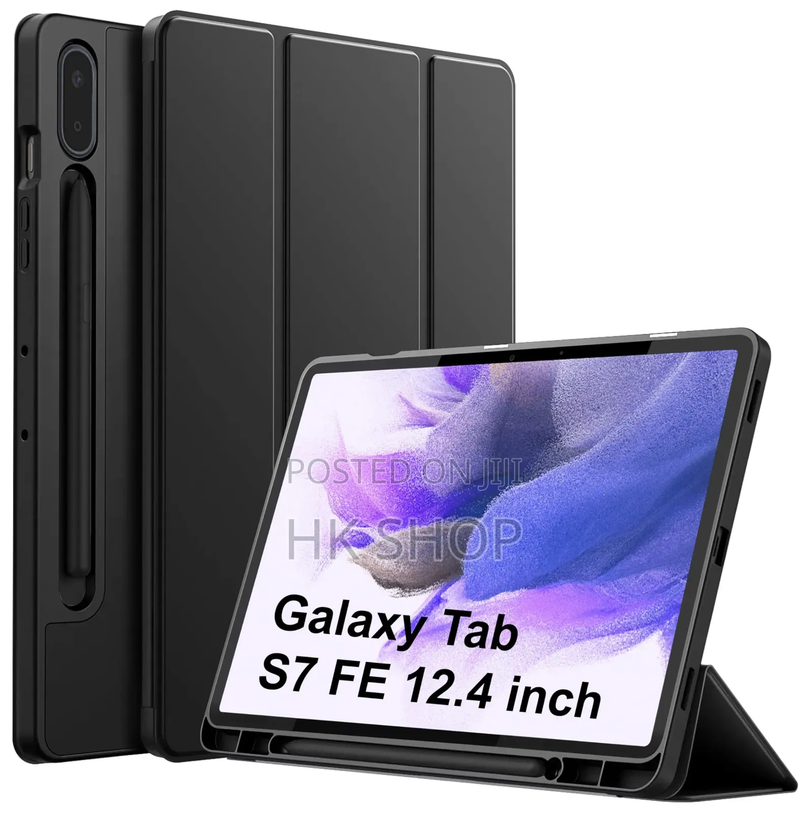 Smart Case for Samsung Tab S7 FE (12.4 In) Tri-Fold Flip Folio Cover