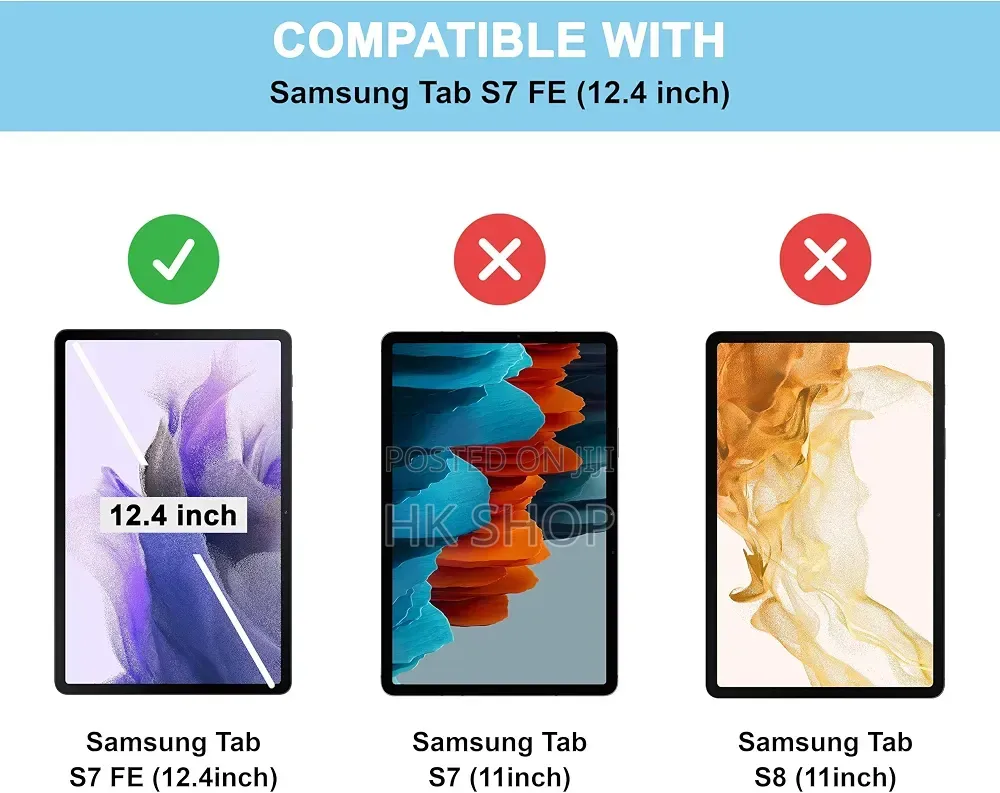 Smart Case for Samsung Tab S7 FE (12.4 In) Tri-Fold Flip Folio Cover