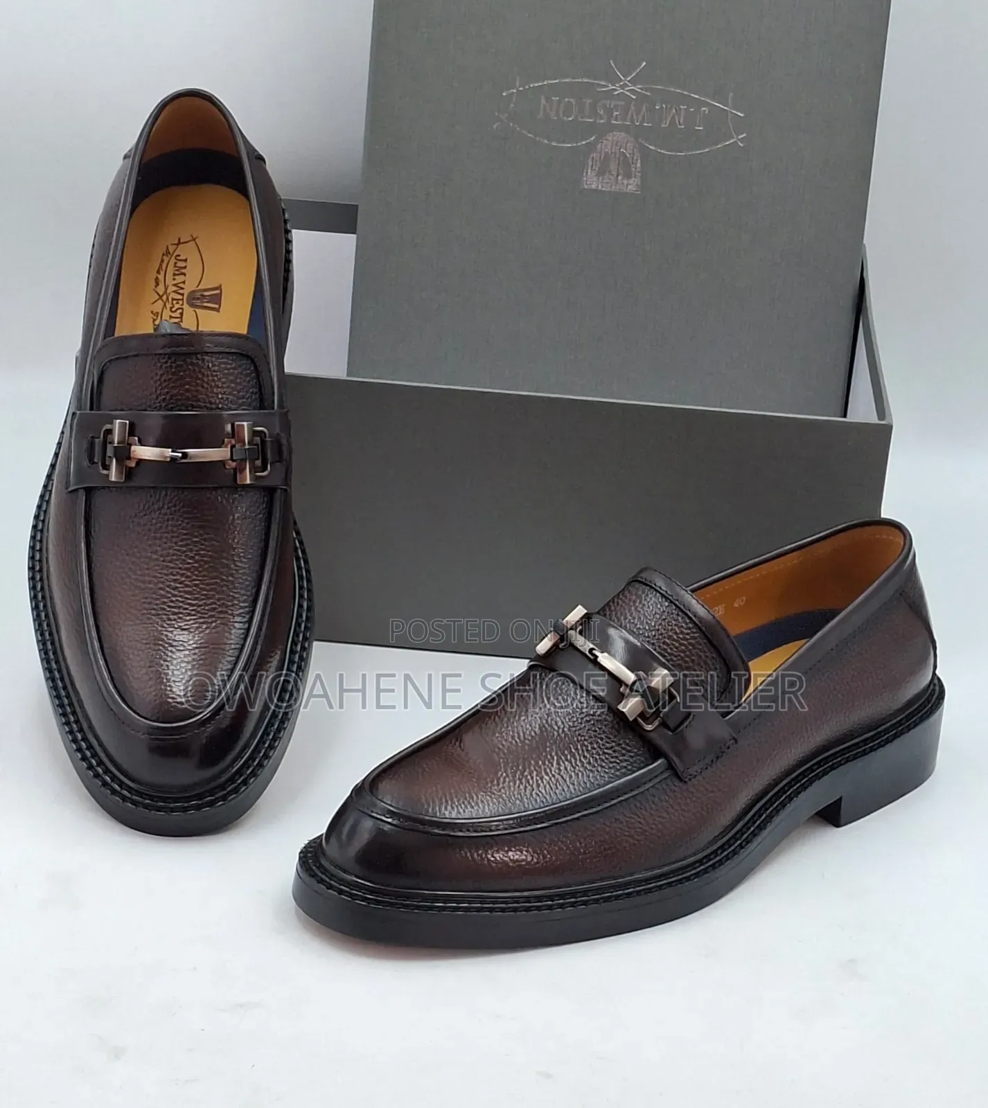 Derimod Men's Brown Buckle Leather Loafers