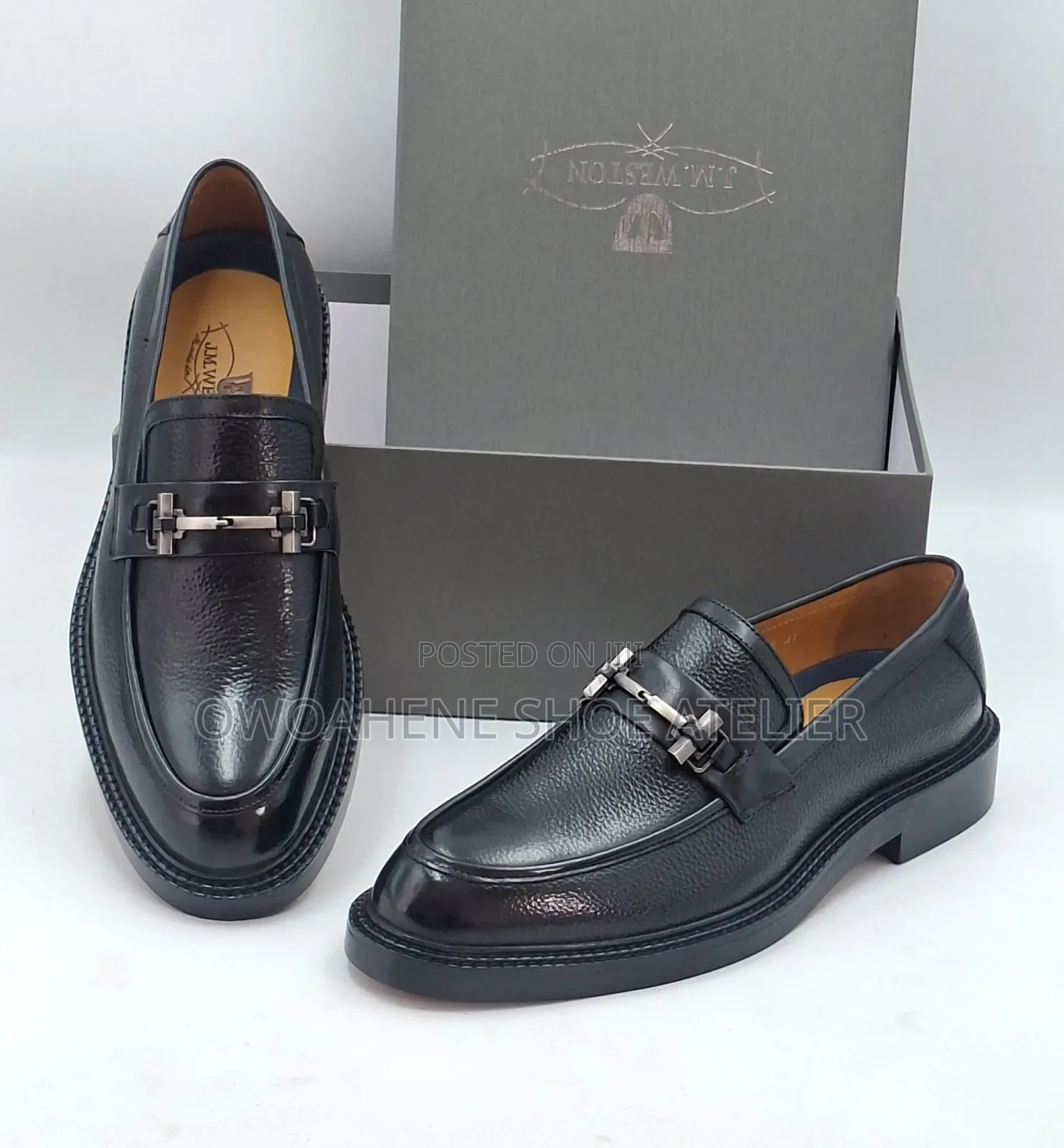 Black Leather Horsebit Loafer